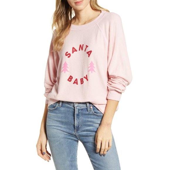 Wildfox Sweaters - Wildfox Santa Baby Sommers Sweatshirt in Romantic